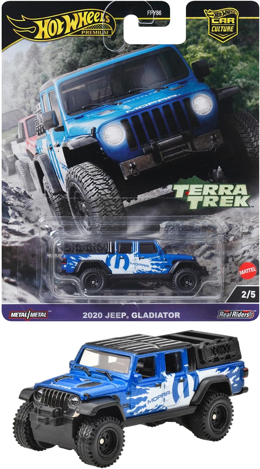 Hot Wheels Car Culture Terra Trek 2020 Jeep Gladiator Toy Vehicle Mini Car, Ages 3 and Up, Blue HRV91