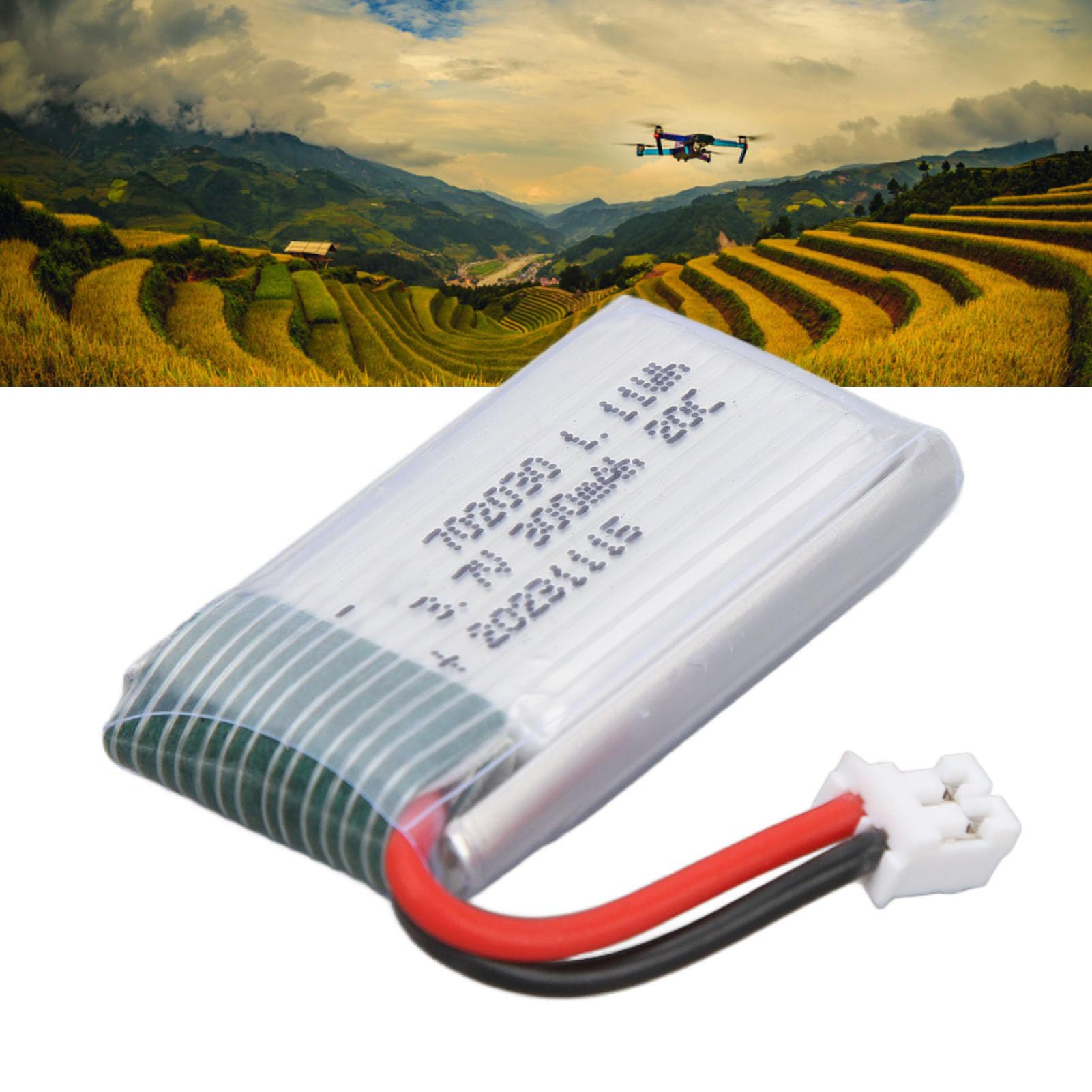 Batterie Lipo 3.7V 1800mAh Pour Drone E88, E88MAX, E525, E99, K3 - Batterie De Rechange RC - Protection Surcharge Batterie Lipo 3.7V 1800mAh Pour Drone E88, E88MAX, E525, E99, K3 - Batterie De Rechange RC - Protection Surcharge
