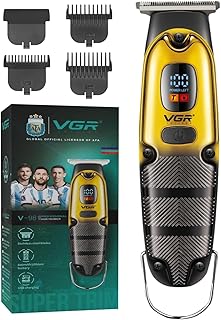 ماكينة حلاقة VGR V-981 بسرعة سرتين تربو تعمل حتى 150 دقيقة أو ساعة و نصف متواصل شاشة رقمي ملونه (ذهبى و أسود)