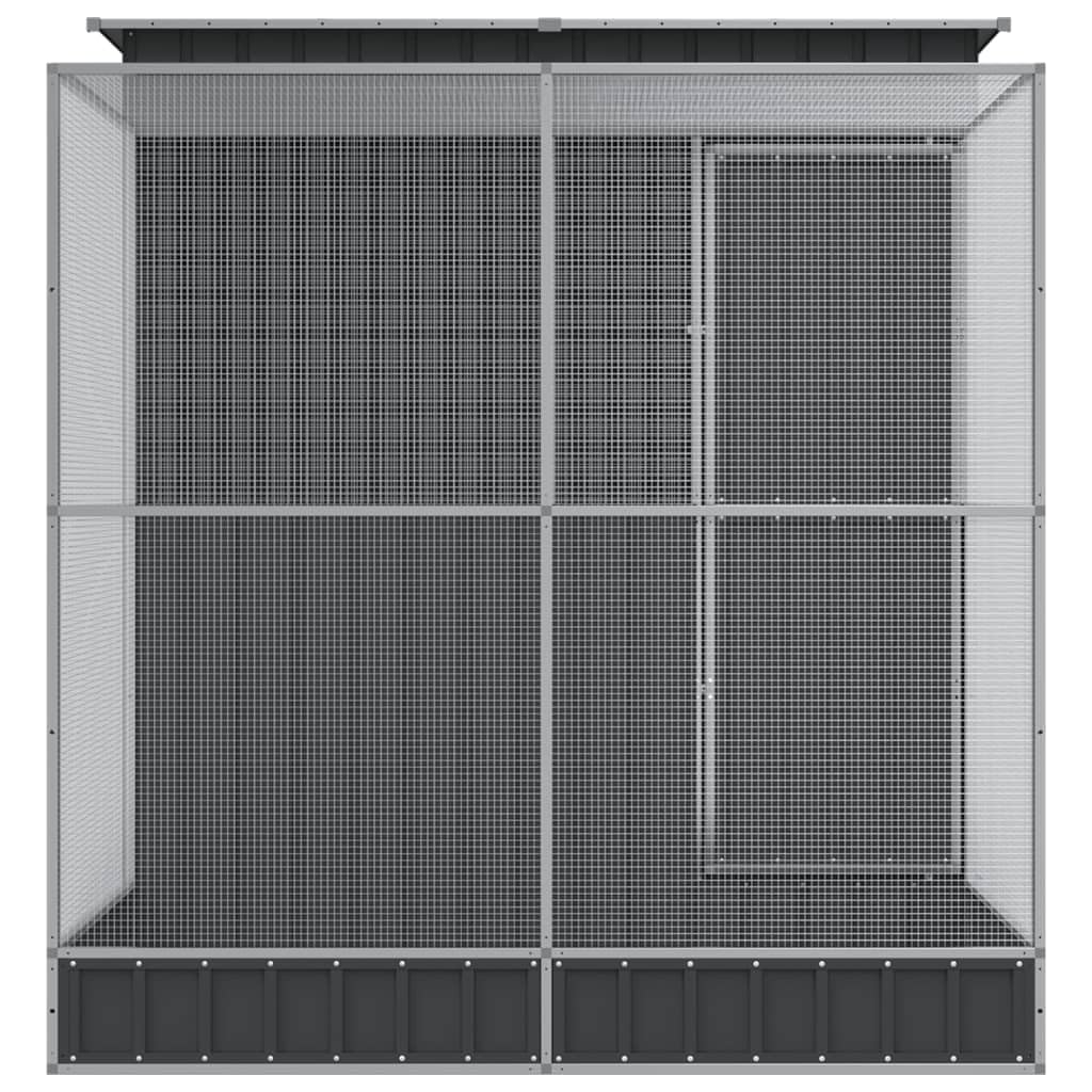 vidaXL Pajarera con extensión de Acero, Color Plateado, 209 x 203 x 216 cm