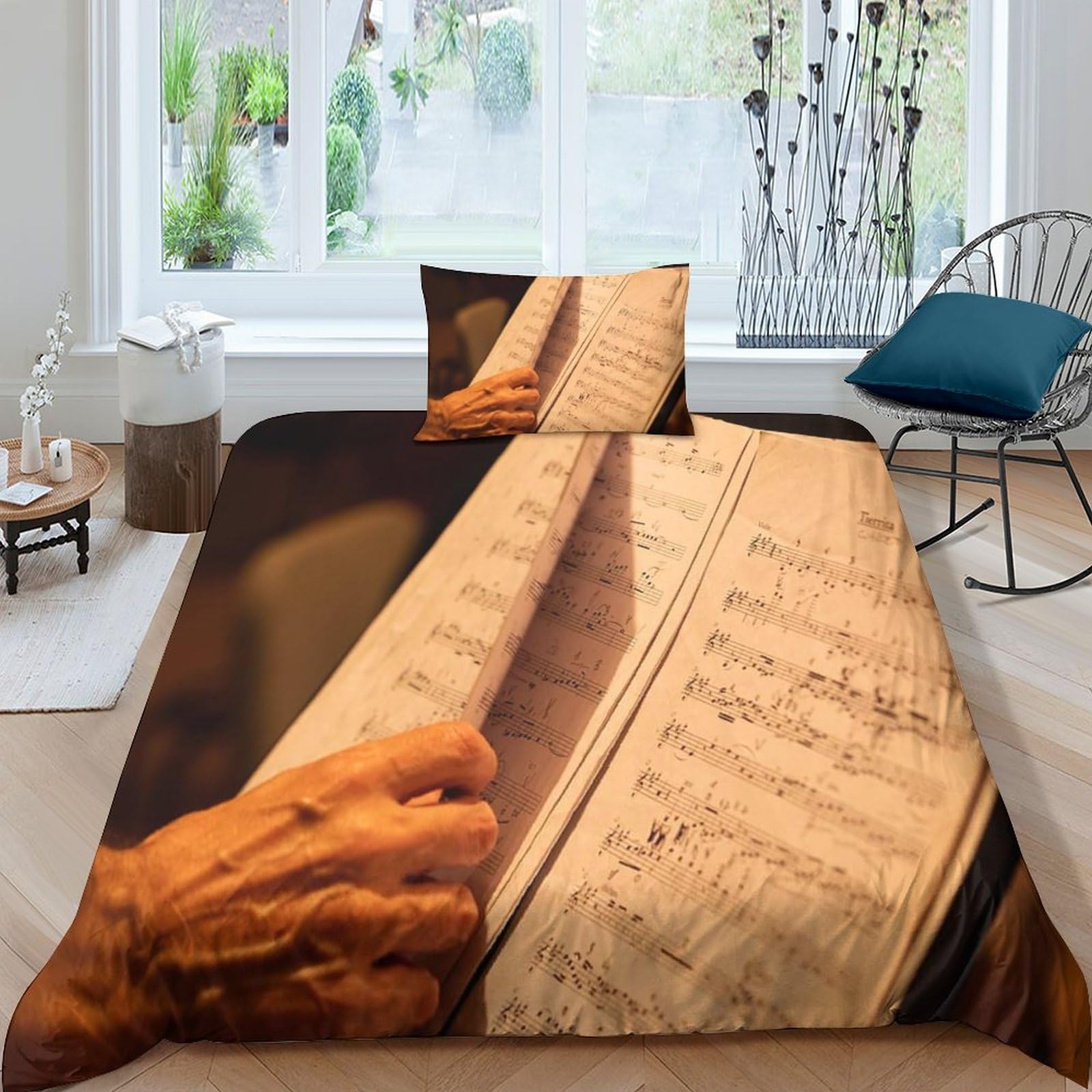 Parure de lit music notation hypoallergénique SCOOVY contre les allergies literie 135x200