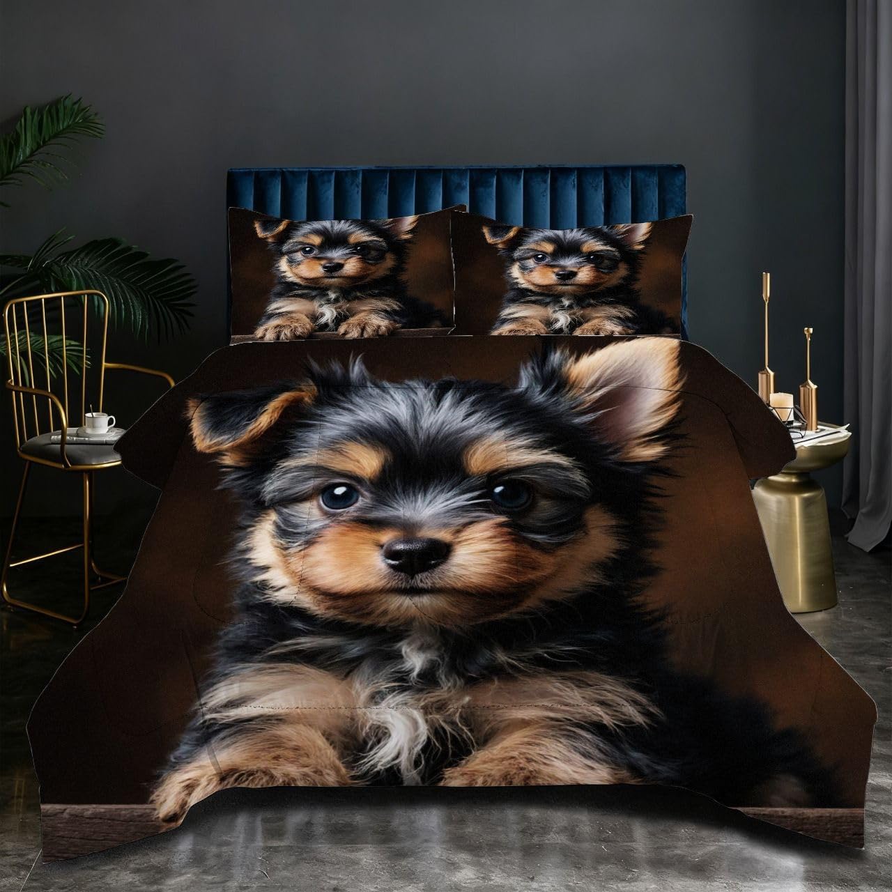 Parure de couette 220x240 cm motif chien pour des nuits douillettes et cocooning