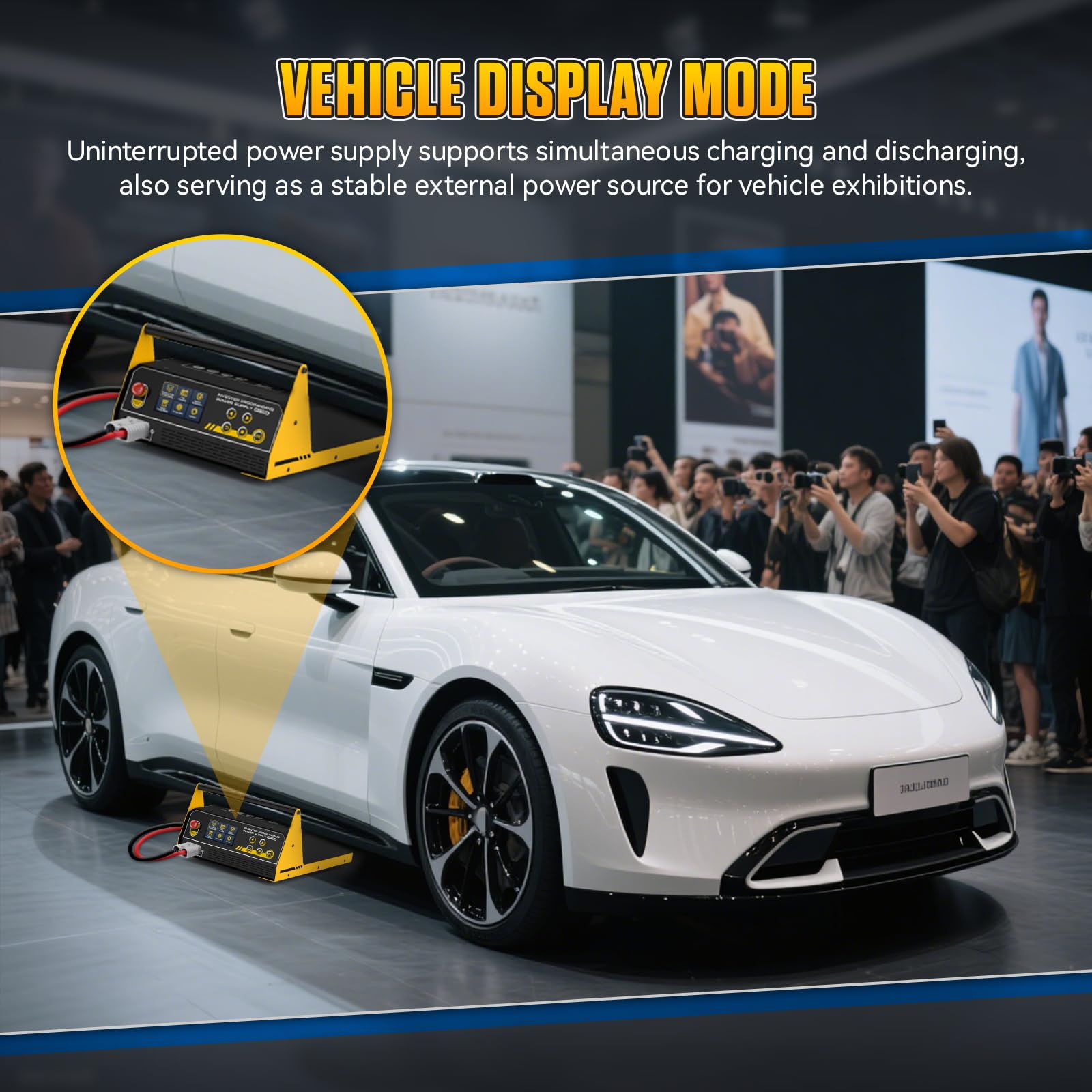 Inversor de potencia automotriz EM385 Programación de ECU y fuente de alimentación de CC de 9-16 V ajustable Programación de potencia, carga rápida, arranque auxiliar y reparación de baterías de litio