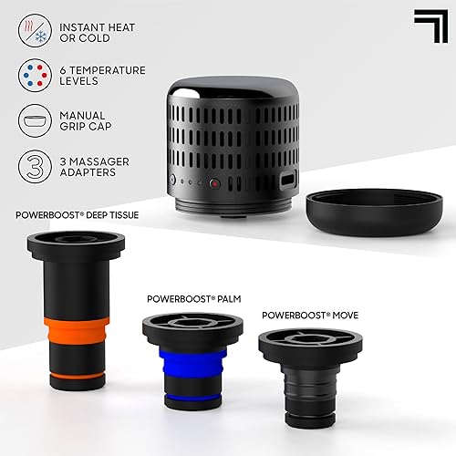 Miniatura 3 de Sharper Image® Powerboost Accesorio de Pistola de Masaje de Doble Temperatura Caliente + Fría - Calor y Frío Instantáneos, 6 Niveles de Temperatura