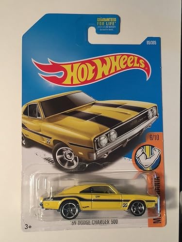 Hot Wheels 2017 Muscle Mania '69 Dodge Charger 500 95365, amarillo
