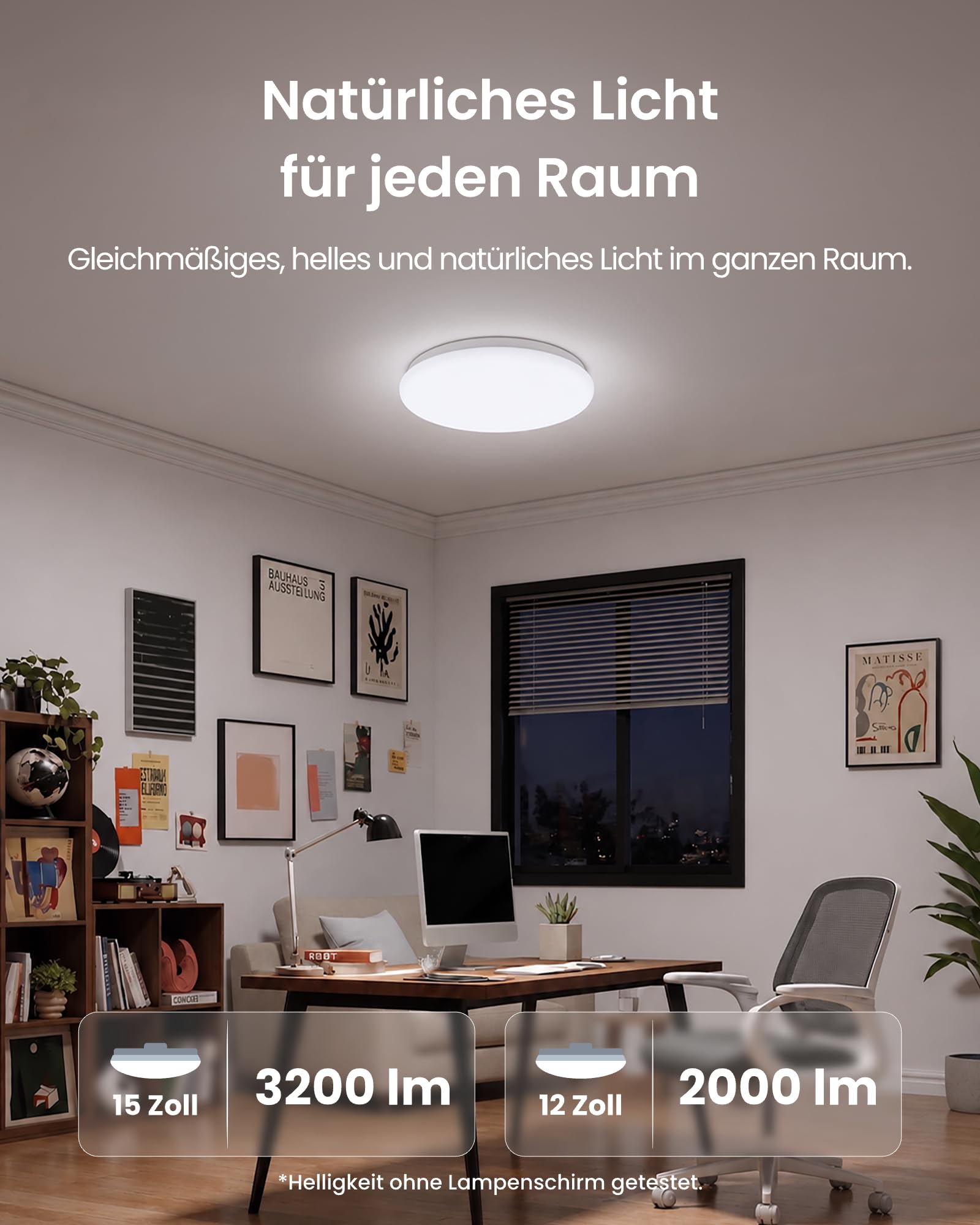 SwitchBot RGBICWW Deckenleuchte 37,6cm, Matter LED Deckenleuchte Dimmbar 3200LM, 2700–6500K, 32W, Kompatibel mit Alexa & Apple Home, CRI 90+, Deckenlampe LED für Schlafzimmer, Wohnzimmer, flur
