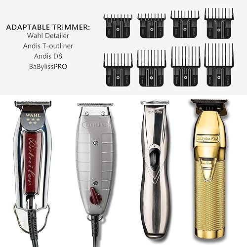 Miniatura 2 de Paquete de 8 protectores de cortaúñas para Wahl Detailer y Andis T Outliner y BaByliss PRO, juego de protectores universales de cortapelos de 132 a