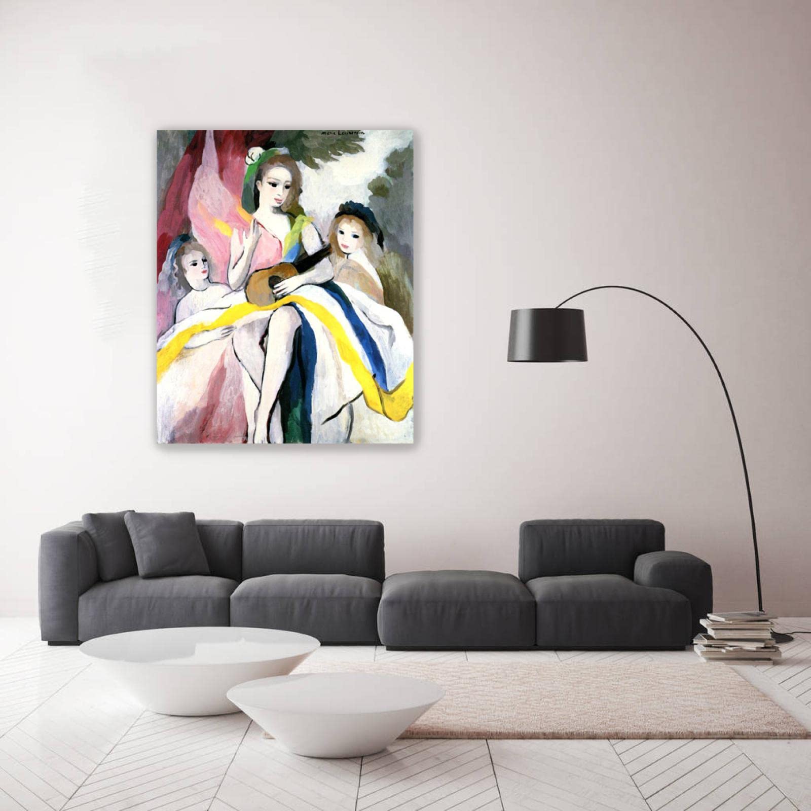Marie Laurencin Bilder Leinwand| XXL-Abstrakte Wandkunst Frau Bild Leinwand Gemälde|Wandbild Poster Kunstdruck Als Leinwandbild|Wand-BilderDas Konzert' 80x95cm(31x37in)Rahmenlos