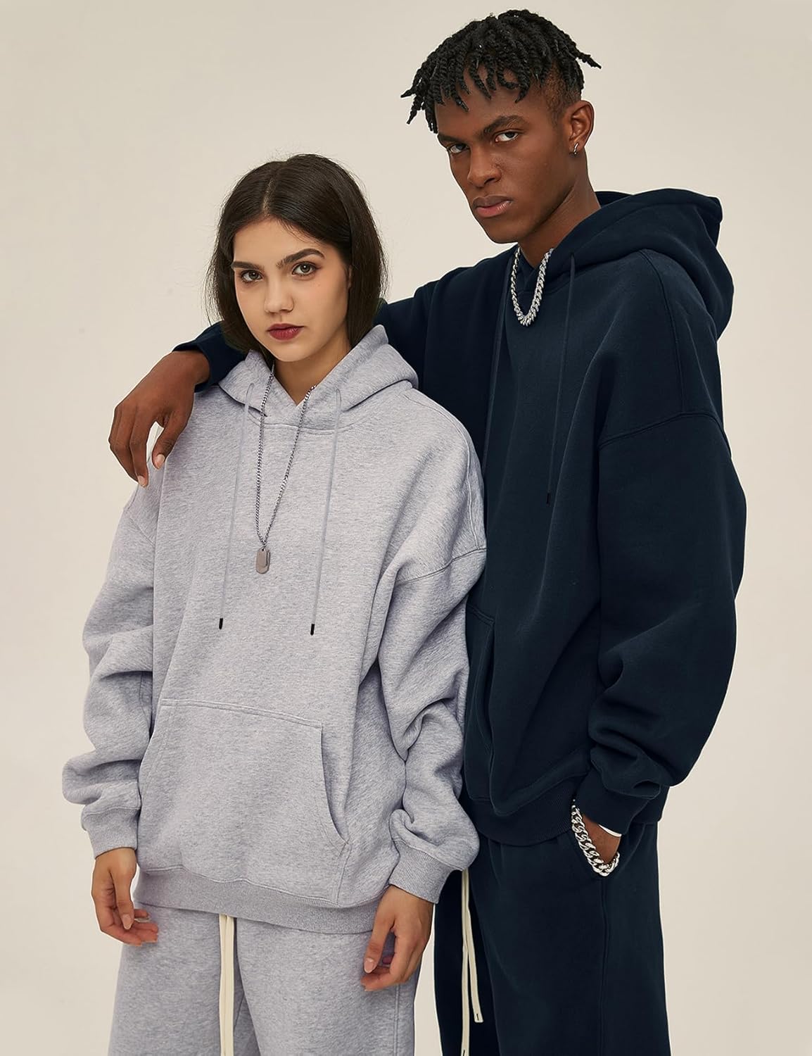 Flygo Mens Hoodie Oversized Fleece Pullover Fashion Hoodies Casual Active Long Sleeve Hooded Sweatshirt - Image 3