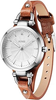 BUREI Women Watches Simple Leather Strap Watch Luxury Quartz Watches Small Thin Ladies Watch Bracelet Band Wristwatch Relogio Feminino