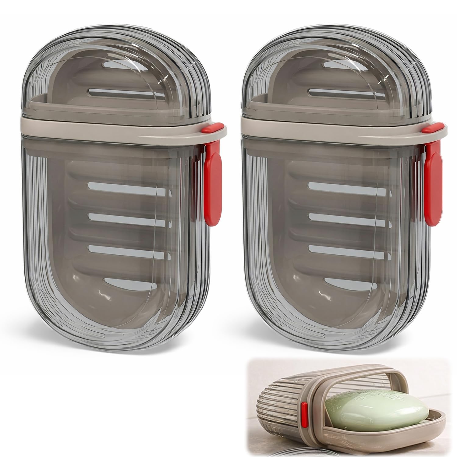 2 PCS Soap Travel Case, Soap Dish with Lid, Waterproof Portable Travel Container, for Bathrooms, Camping, and Outdoor Activities.