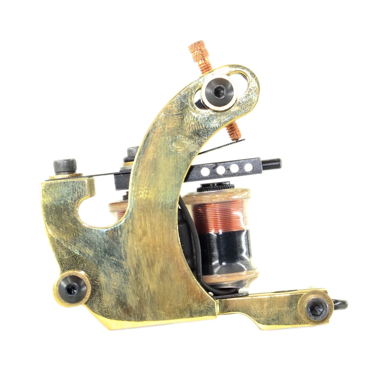 Brass Tattoo Machine Liner 1.25 INCH 24AWG 8Wraps Copper Wire Coil Non Bobbin 22UF 50V Tattoo Gun Coil US 8-32 Thread Solid Brass Frame TMB-6