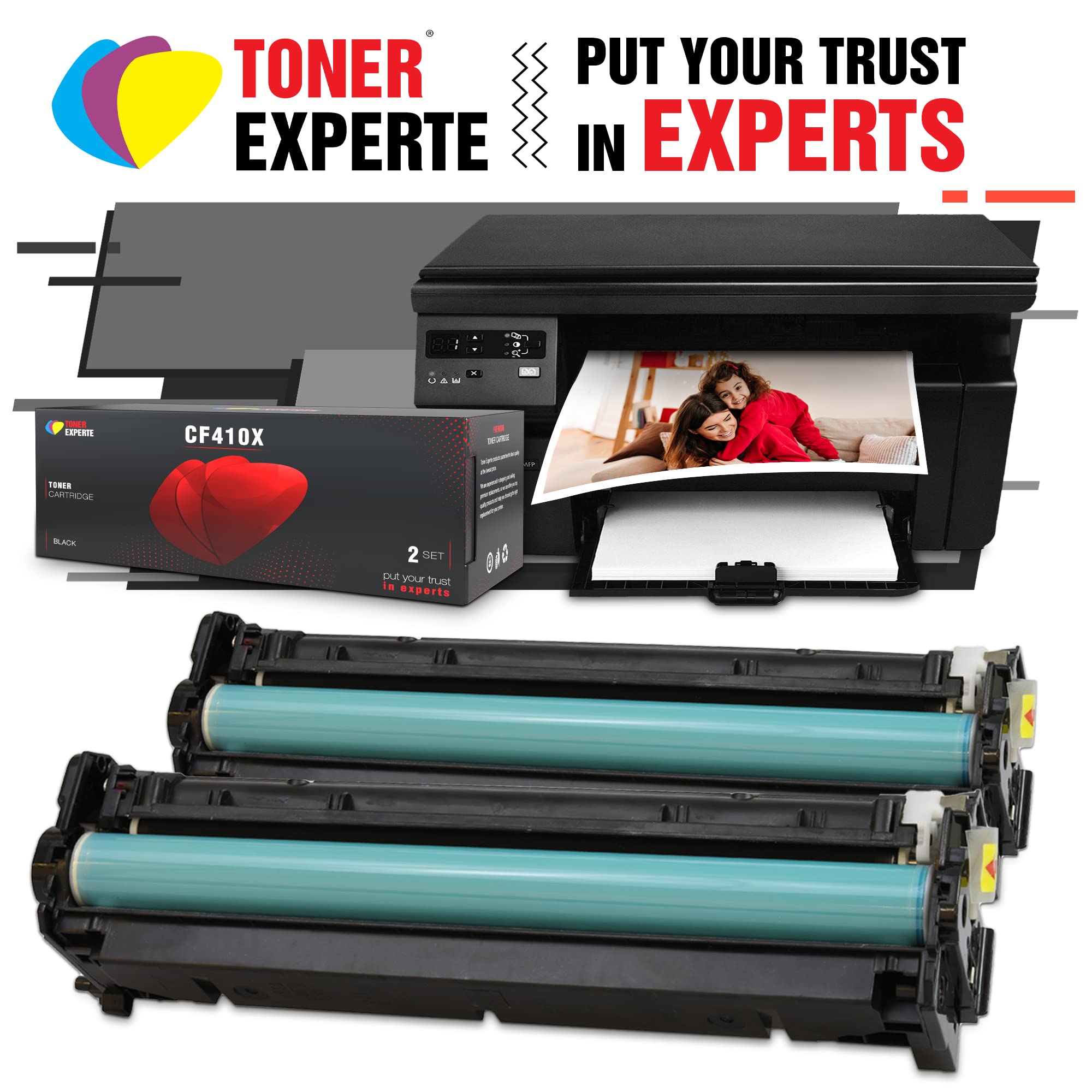 TONER EXPERTE Compatibile 410A 410X Nero Cartucce di Toner Sostituzione per CF410A CF410X per Color LaserJet Pro M452dn M452nw MFP M377dw M477fdn M477fdw M477fnw Stampanti 2-Pack