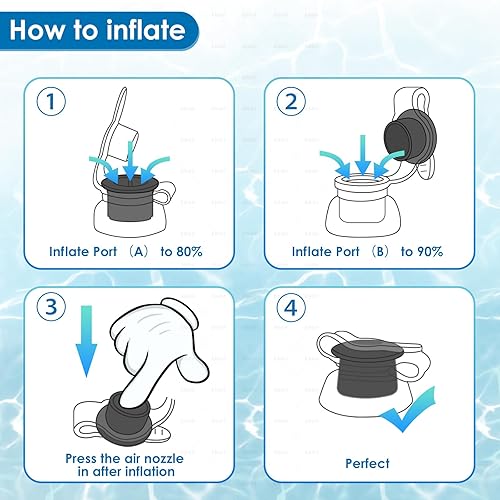 Miniatura 6 de LAYCOL Flotadores de piscina premium para adultos con dosel, elegante tumbona de piscina, flotadores de piscina resistentes para adultos, flotadores