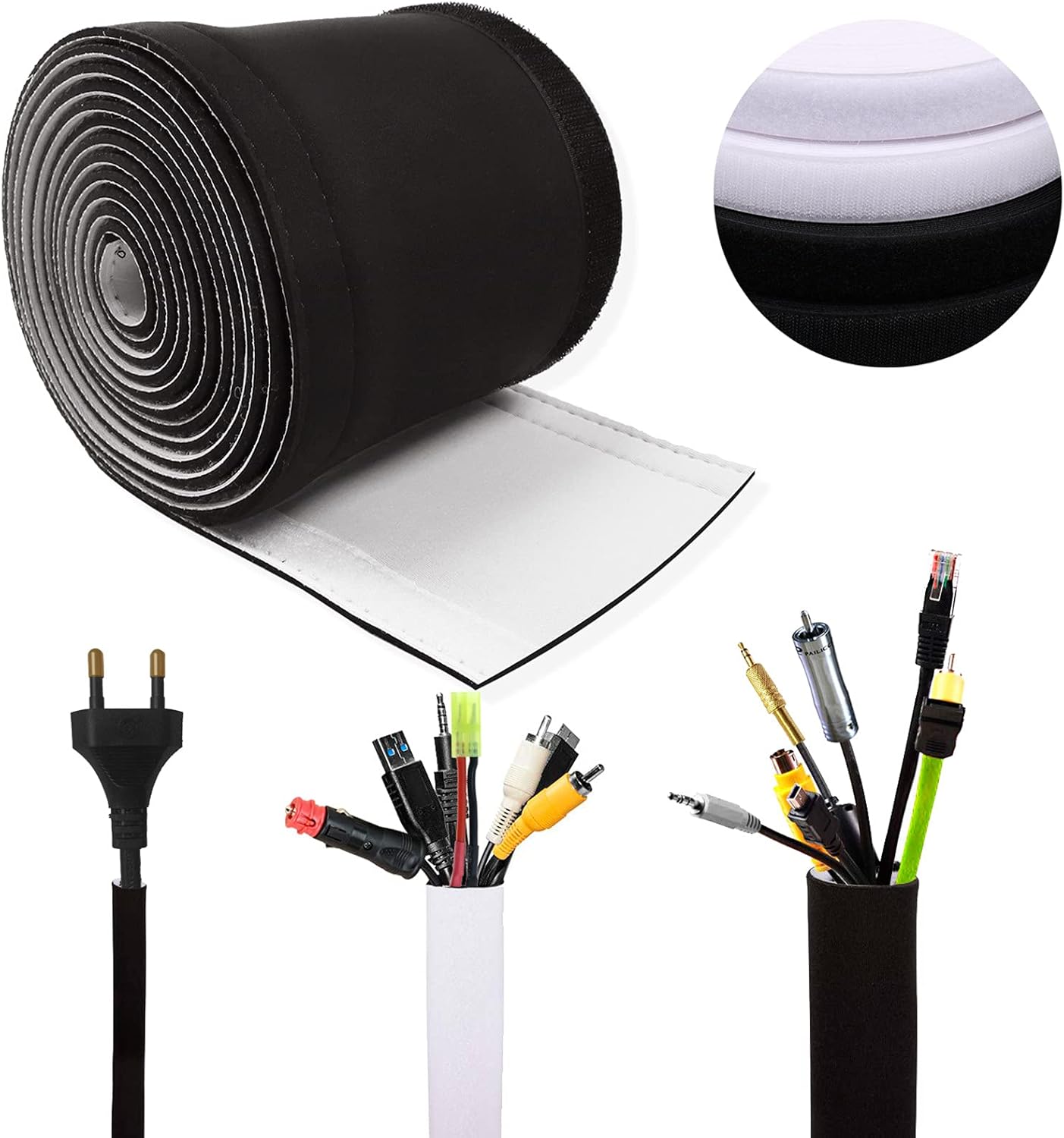 Cable Tidy 300 * 13.5cm Flexible Wire Tidy, Adjustable Cable