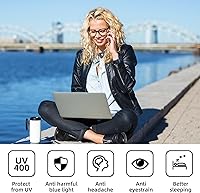 Vista 4 de ZEHEXA Reading Glasses for women Blue Light Blocking Glasses Filter UV Square Lightweight Readers Glasses for Men and Women