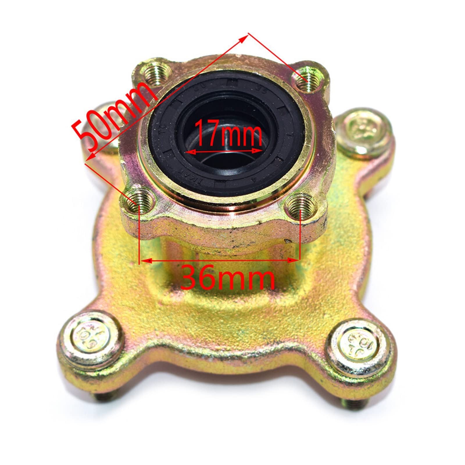 Vordere 17mm 4 Stifte Bremsscheibe Wheel Hub kompatibel mit 49cc 50cc 110cc 125cc 6 7 8 In-ch Wh-EEL Go Kart Buggy Karting EIN Fernseher Quad -Fahrradteile