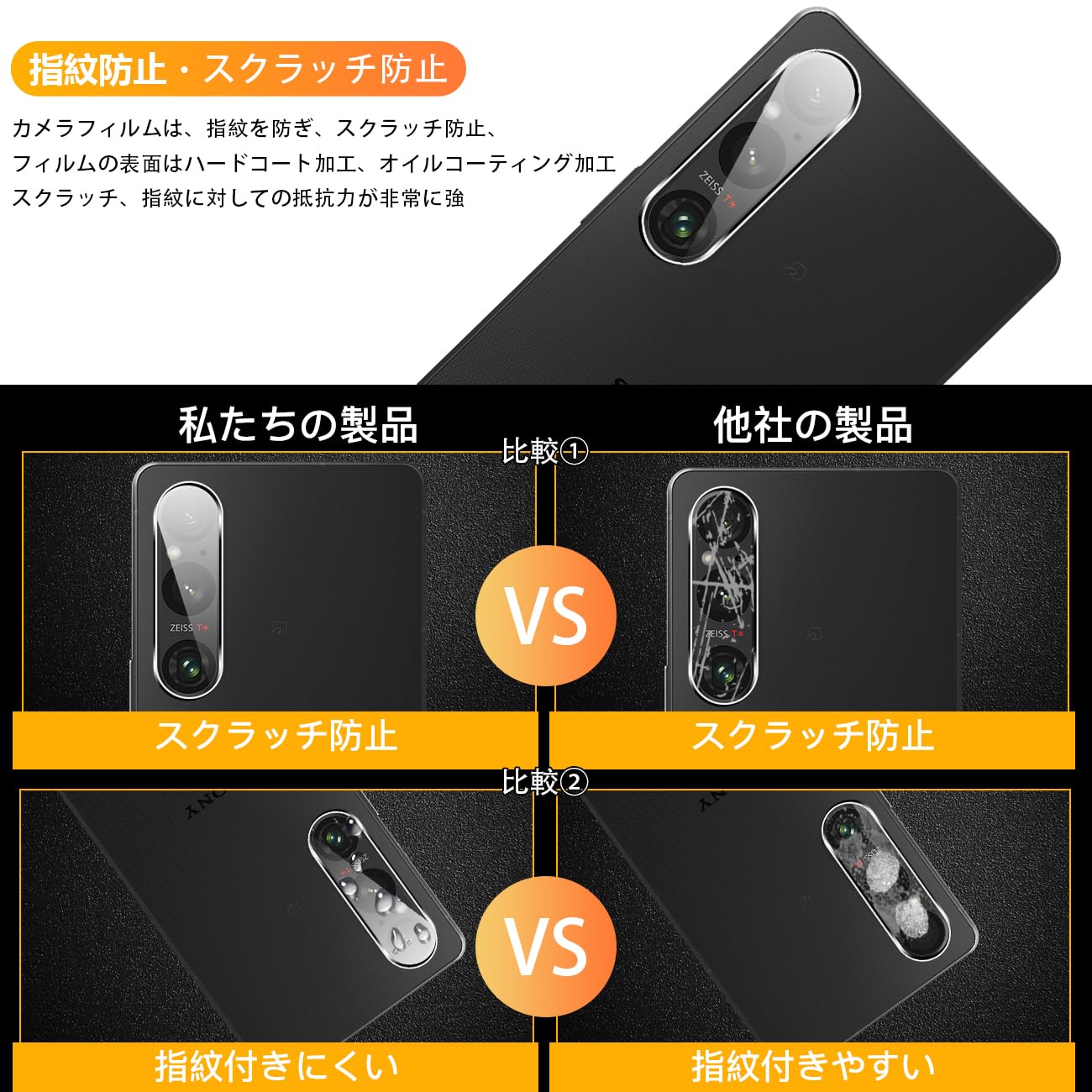 Amazon.co.jp: 【2枚セット】 対応 Xperia 1 IV カメラフィルム 2枚 