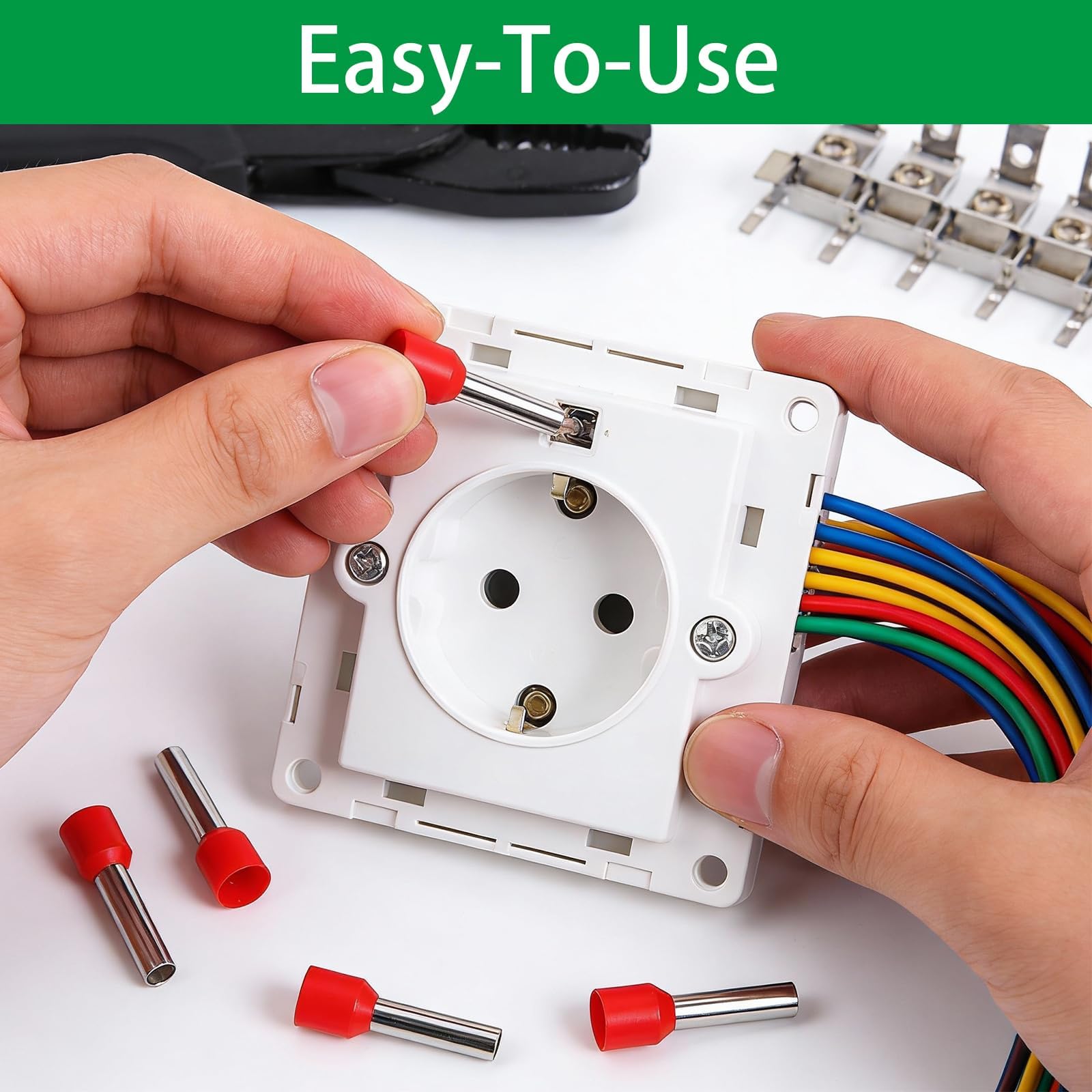 200 Pièces Embouts de Sertissage 10 mm², Cosse Electrique a Sertir rouges, Cosses Electriques a Sertirs, Embout de Cablage, Connecteurs à sertir pour extrémités de câbles, connecteurs à embout