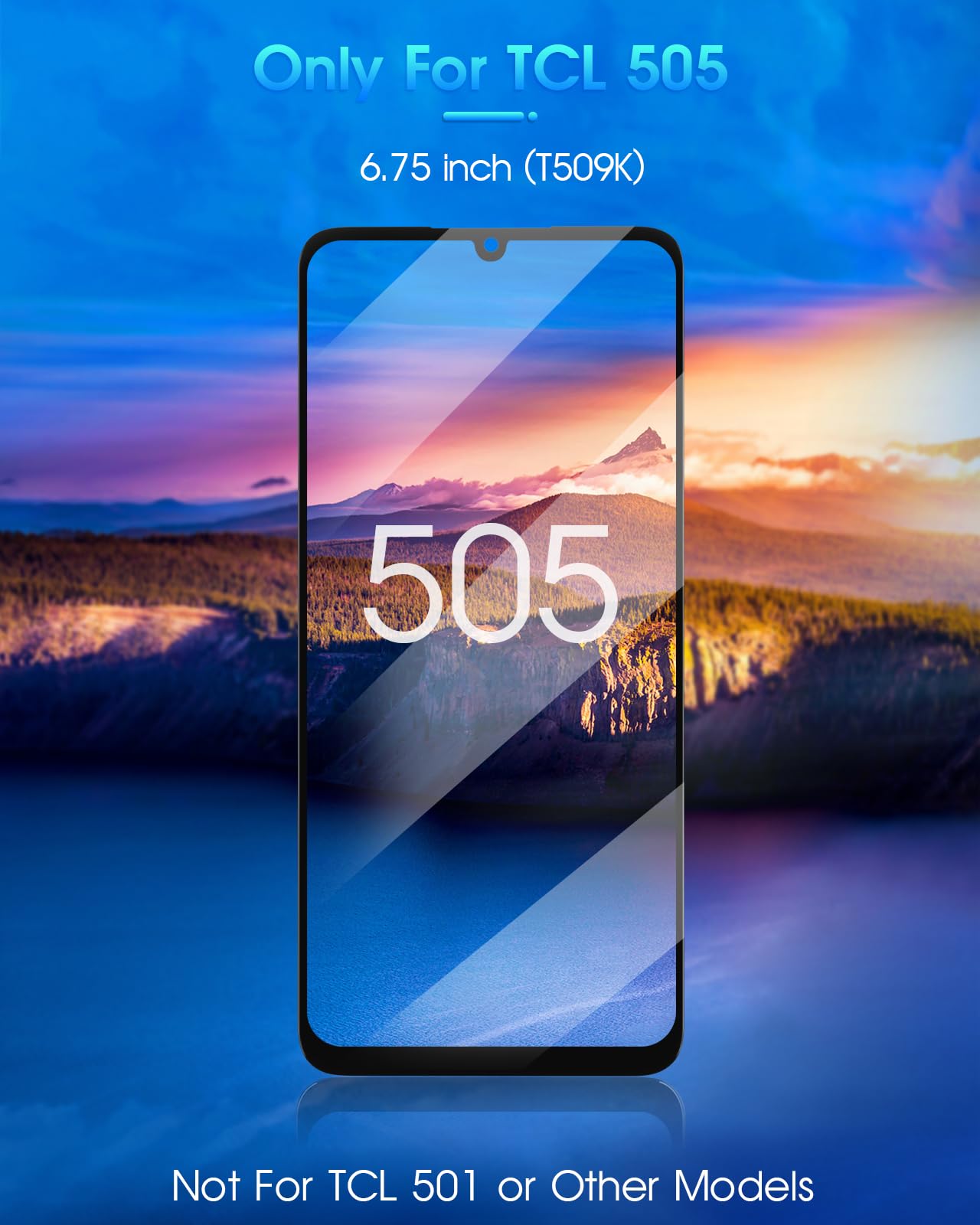 AGCUT LCD-Display Für TCL 505 – 6,75 Zoll Bildschirmersatz Mit Rahmen, Touchscreen + Werkzeug, Schwarz