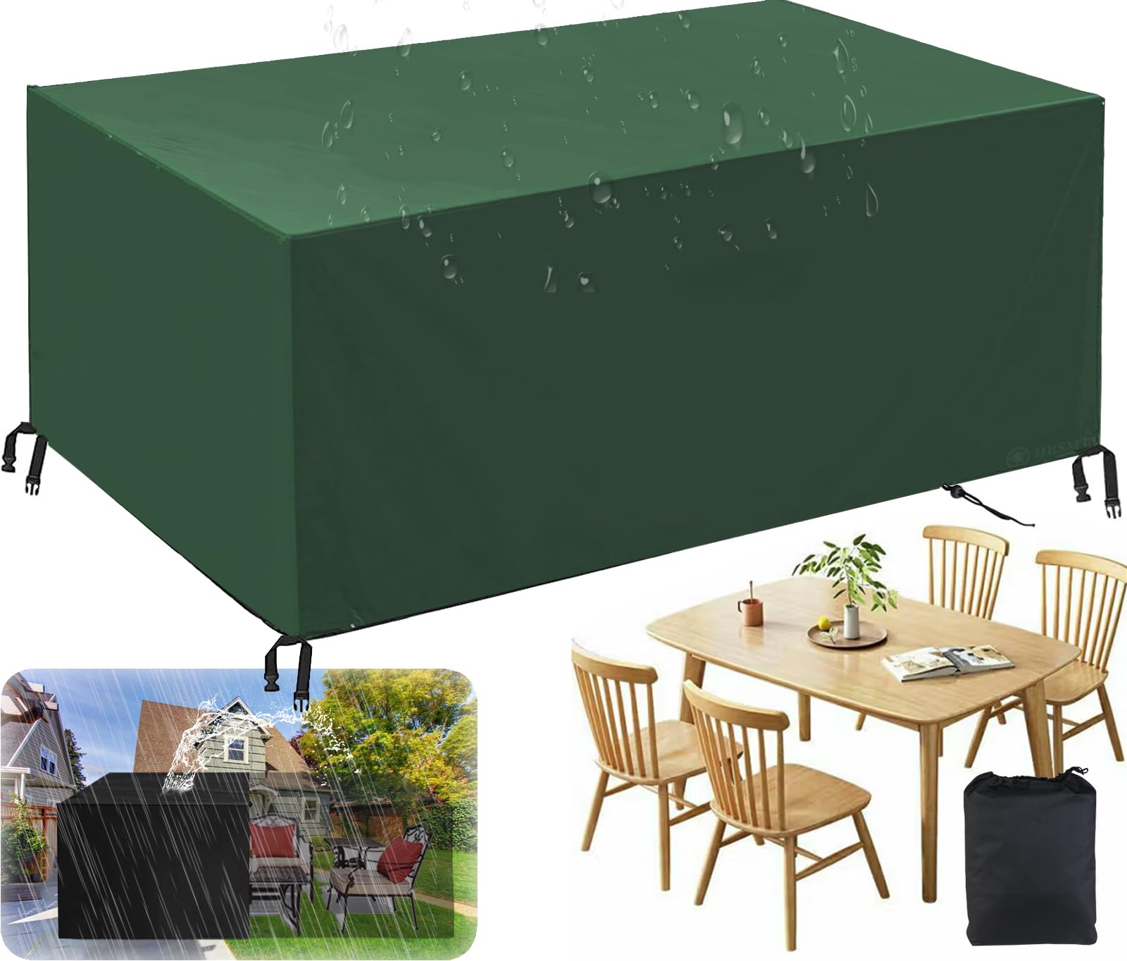 Copertura Tavolo Giardino Impermeabile 180x120x74cm - Telo Protettivo Con Ventilazione - Foto 7