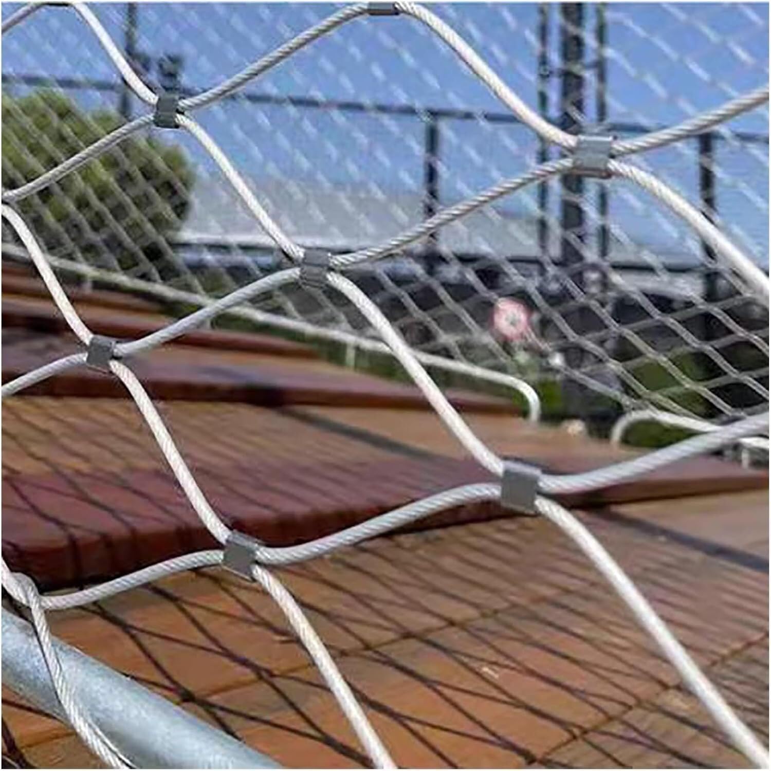 High-Strength 3mm Stainless Steel Safety Net, Flexible Fall Protection Mesh for Balconies and Railings, Durable 304 Security Netting (1x3m)