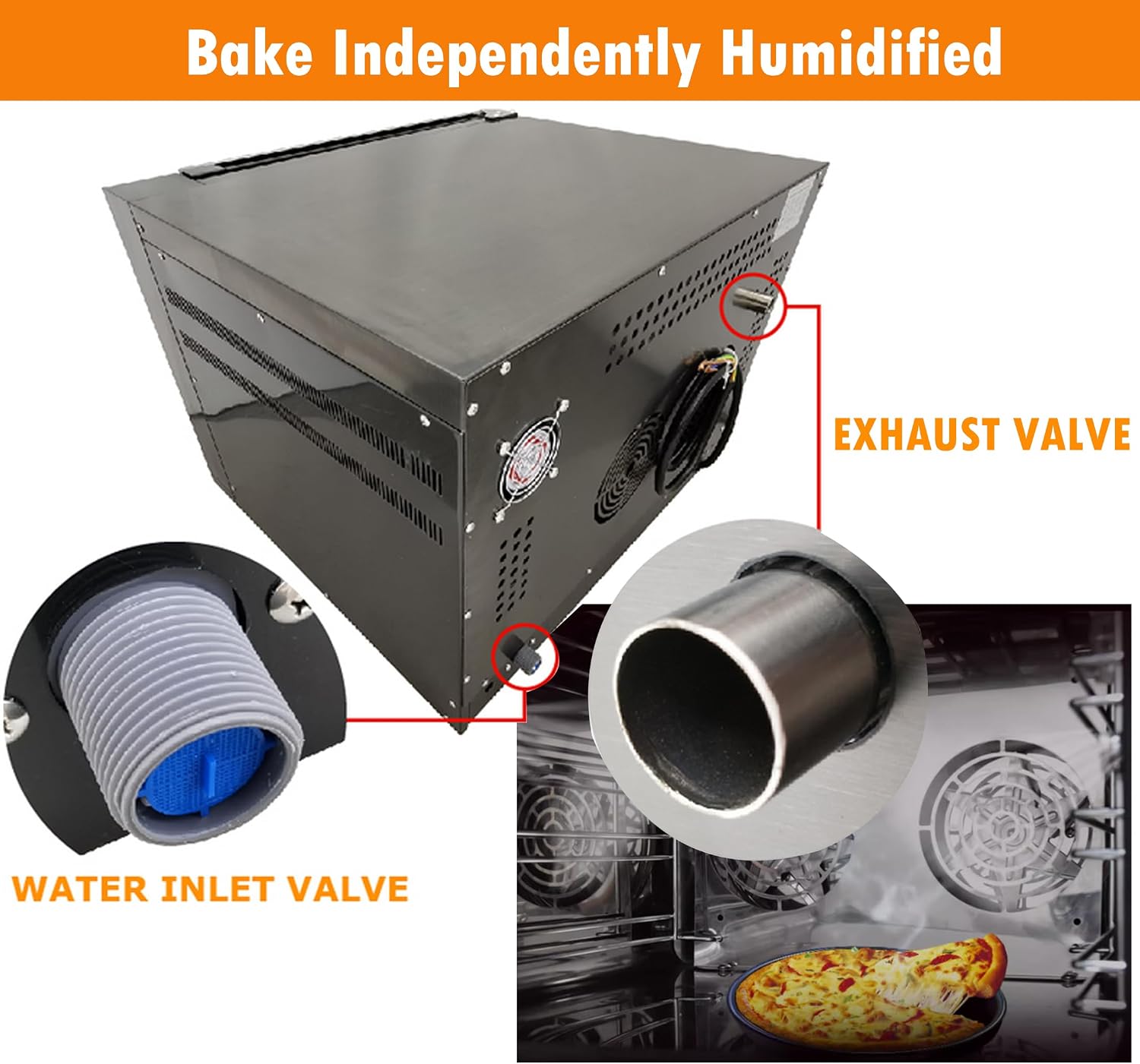 INTSUPERMAI Electric Convection Baking Oven Counter Pizza Oven 4 Trays Hot Air Rotisserie Toaster Energy Saving Double Fan 5500W 220V