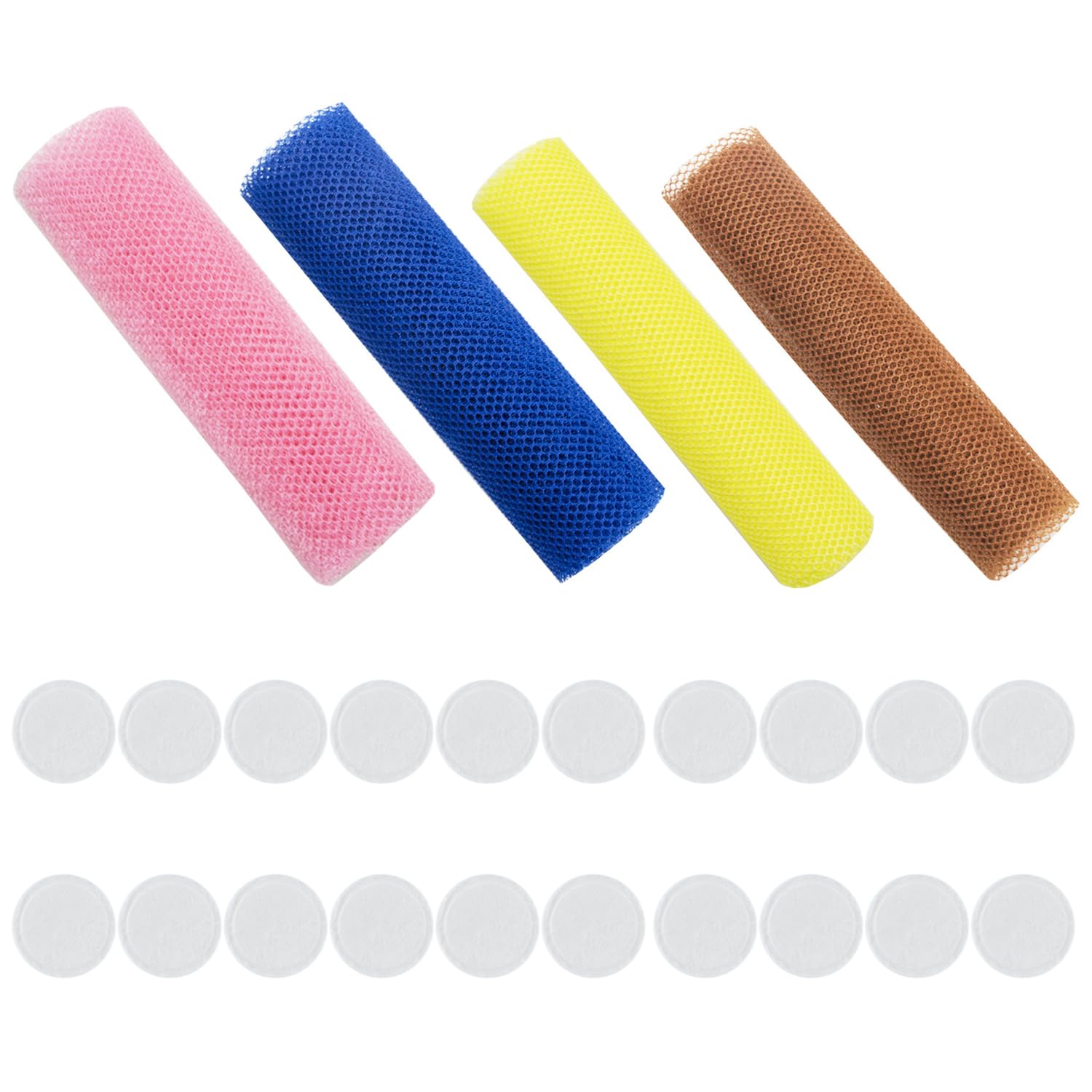 Paquete de 4 paños exfoliantes, 20 toallas comprimidas, esponja exfoliante, esponja de baño para adultos, esponja exfoliante, esponja de baño, esponja de ducha, exfoliante para el cuerpo