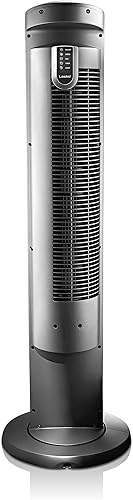 Miniatura 9 de Lasko Ventilador de torre oscilante con control remoto, ventiladores de piso silenciosos para dormitorio, 42 pulgadas, plateado T42951 Grano