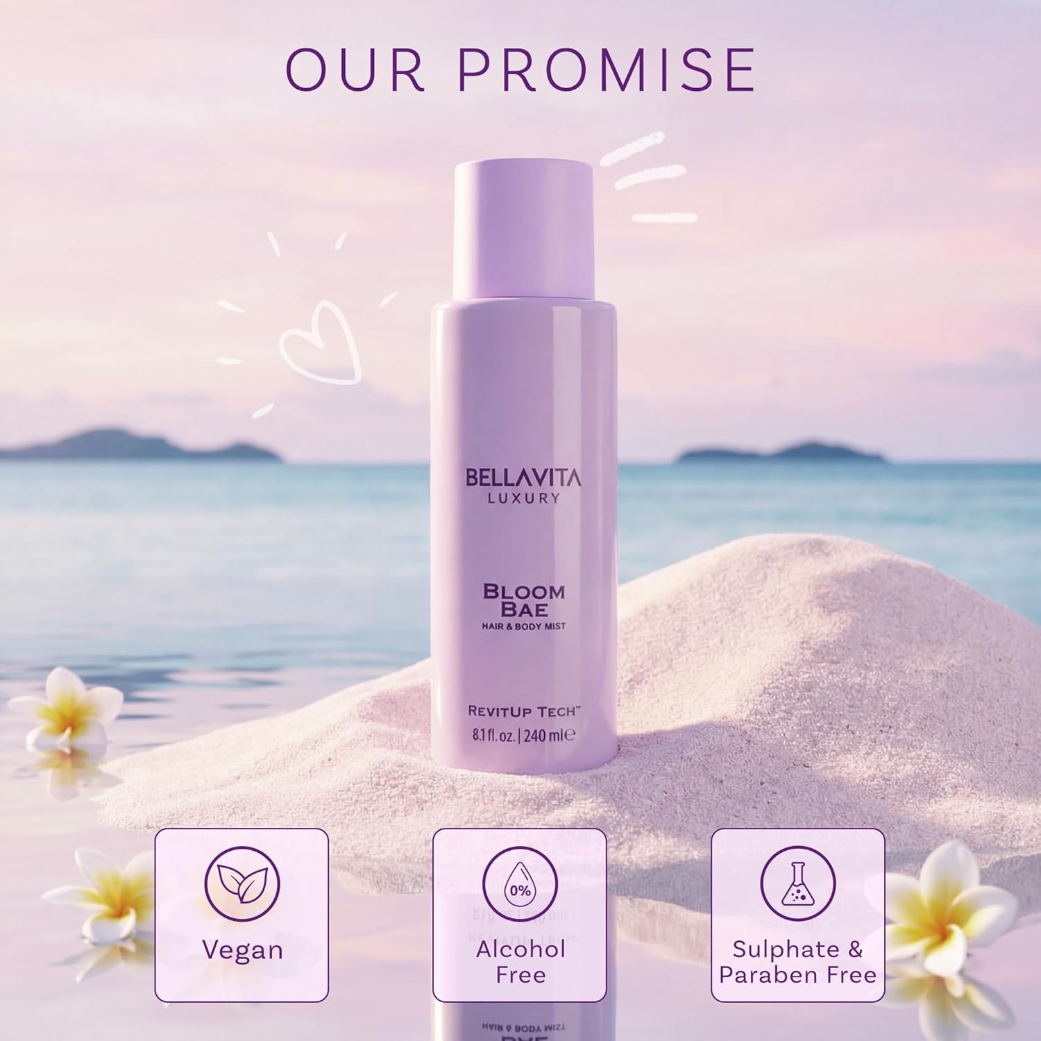 Bellavita Luxury Bloom Bae Hair & Body Mist for Women | Sweet Floral Body Spray | Long-Lasting Hair and Body Mist | Hydrating, Alcohol-Free Perfume Mist | 8.12 fl.oz | 240 ml - Image 7