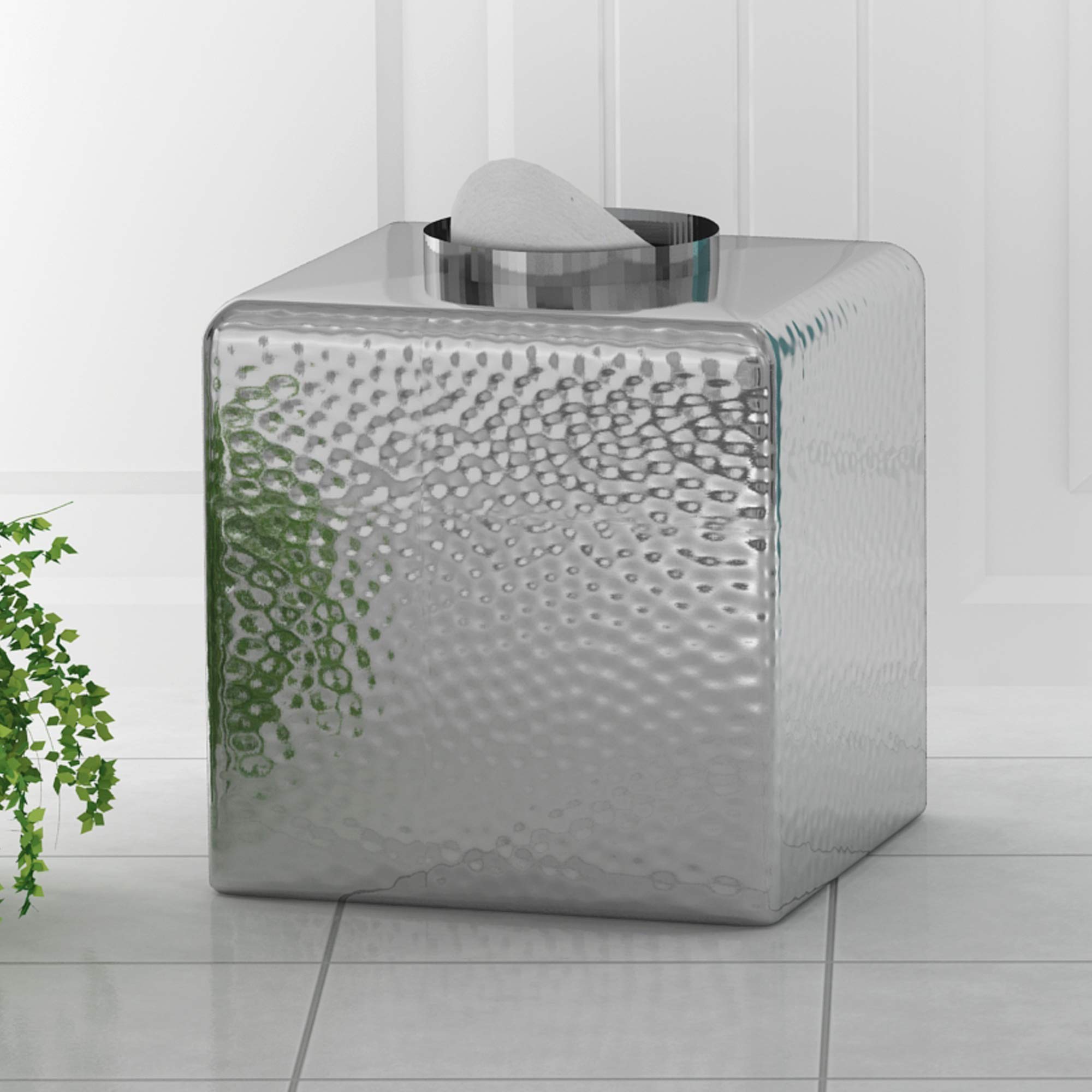 Amazon.com: nu steel Boutique Tissue Box Cover, Part of Majestic