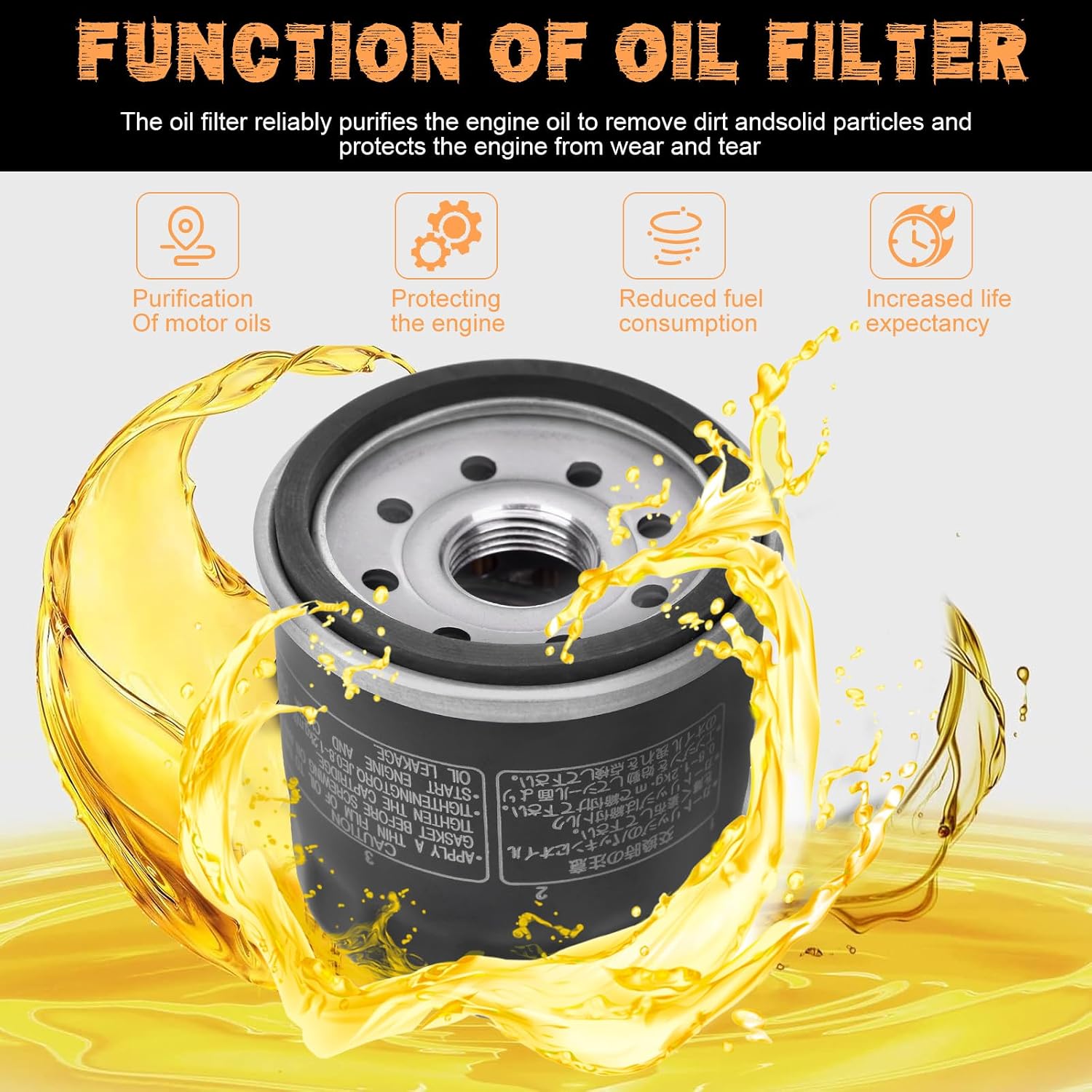 49065-2071 Oil Filter for Kawasaki-Mule 610 3100, 49065-7010 49065-2078
