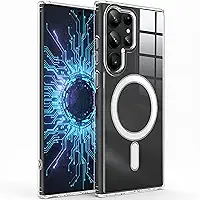 Capa para Samsung Galaxy S24 ULTRA Capinha Slim Premium com [Proteção de Camera] Magnetica Anti-Amarelamento, Compatível MagSafe, Transparente Clear Case Resistente Riscos Anti Impacto
