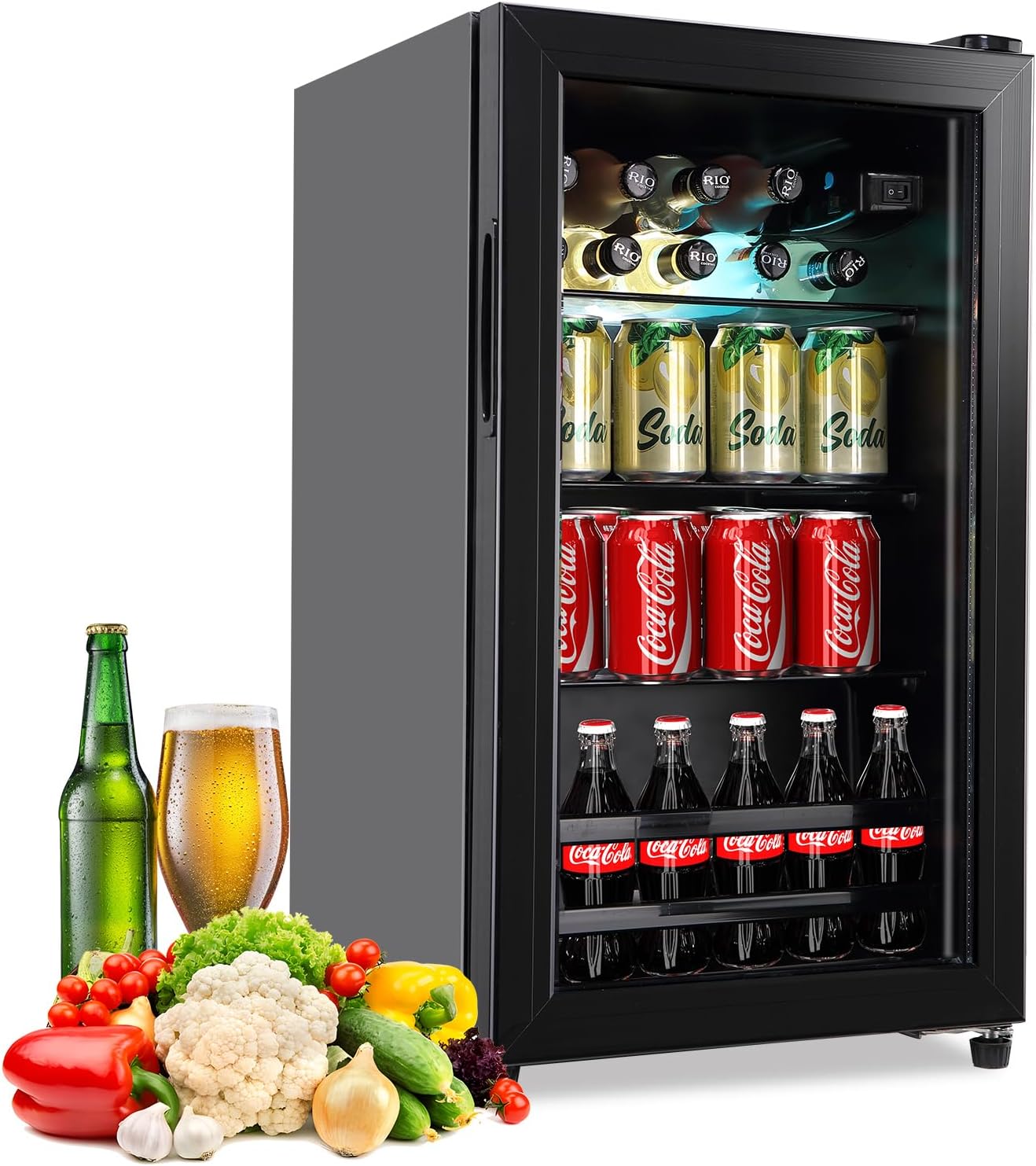 EUASOO Beverage Refrigerator Cooler 120 Can Freestanding