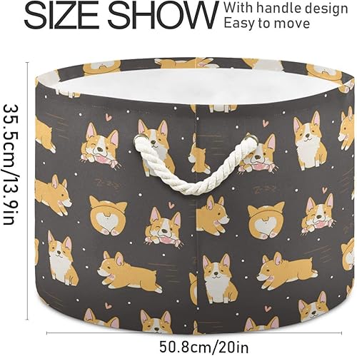 Miniatura 2 de Corgi - Cesta de almacenamiento de juguetes para perros, para guardería, sala de juegos, juguetes para perros, grande, plegable, organizador de