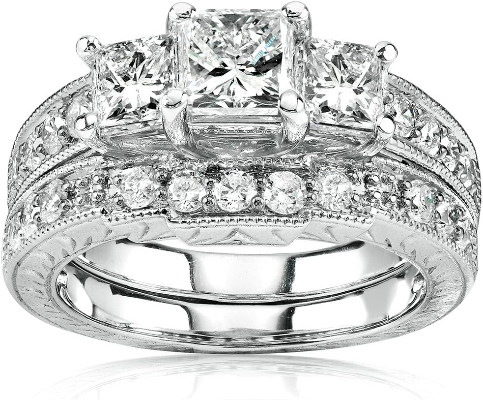 Kobelli Diamond Wedding Ring Set 1 3/5 carats (ctw) in 14K Gold