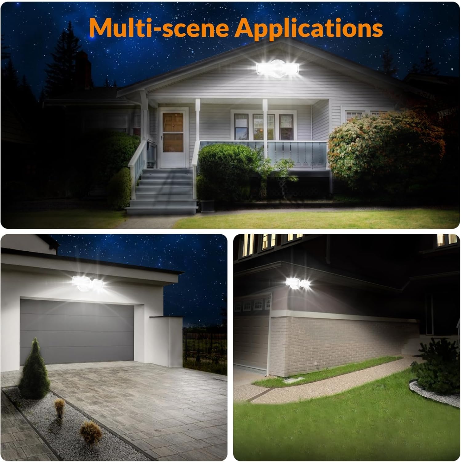 LEPOWER 2 Pack 28W 3000LM ‌LED Security Flood Light‌ ‌Outdoor‌, Switch Controlled Aluminum ‌Security Light‌, 2 Adjustable Heads, 5500K Daylight, Wet Location for Patio, Garden, Yard Lights