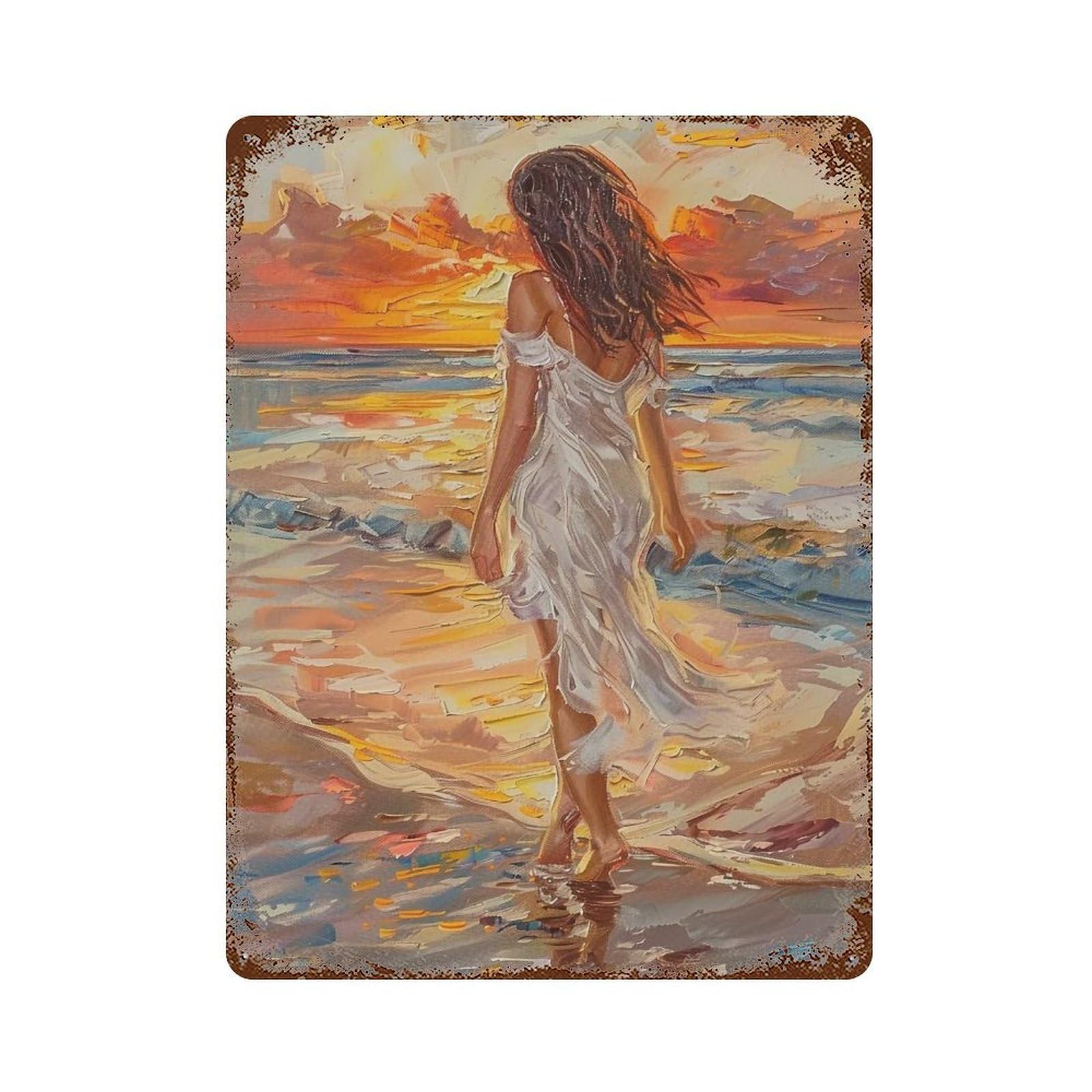 HDURYEYRYY Walk Into The Sunset Surf 03 Wall Retro Iron Vintage Art Metal Tin Sign Poster Modern Home Cofffee Club Art Bar Shop Decor 40x30cm