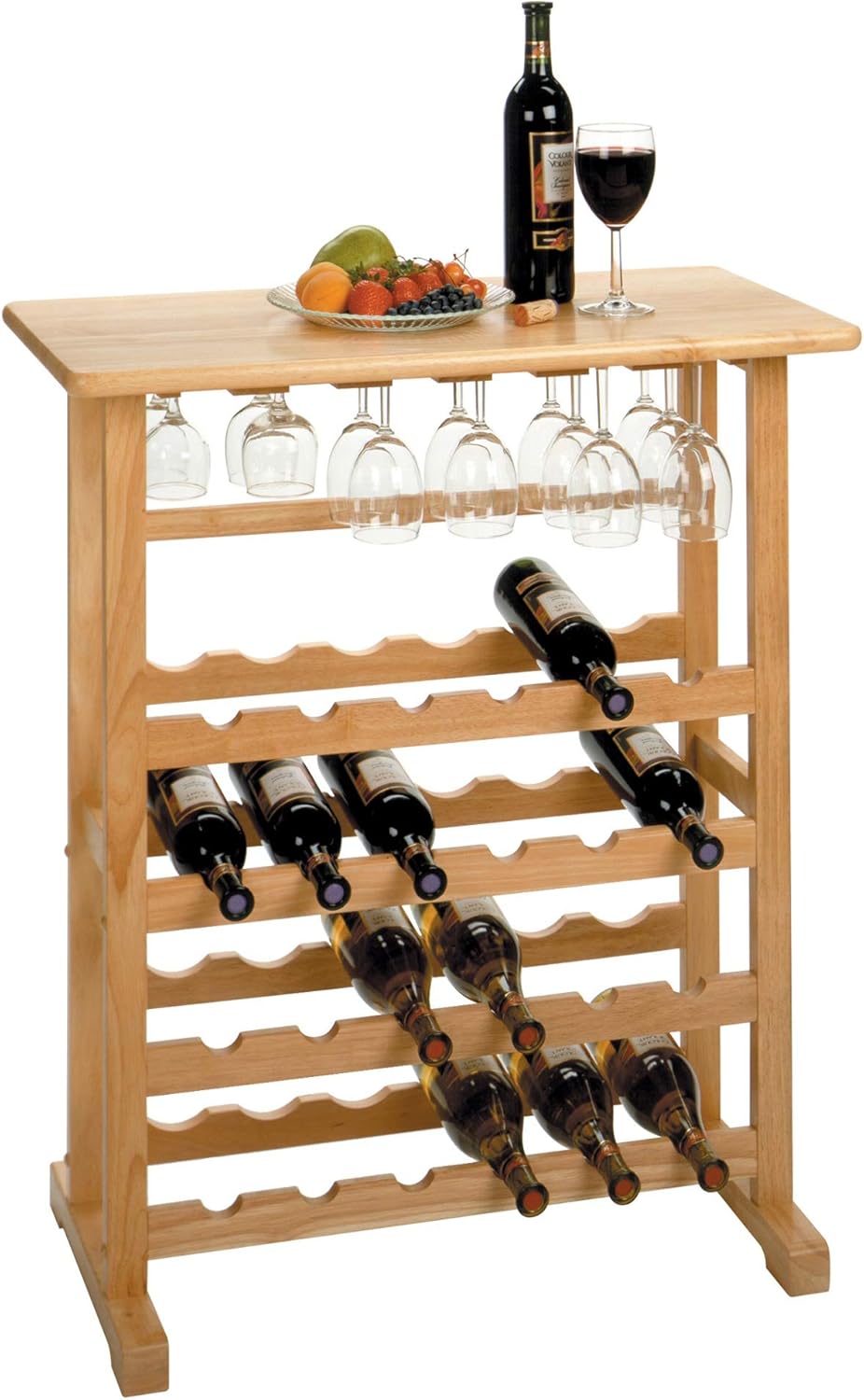 Soporte para Vino 24 Botellas, Madera, Estilo Moderno, Beige