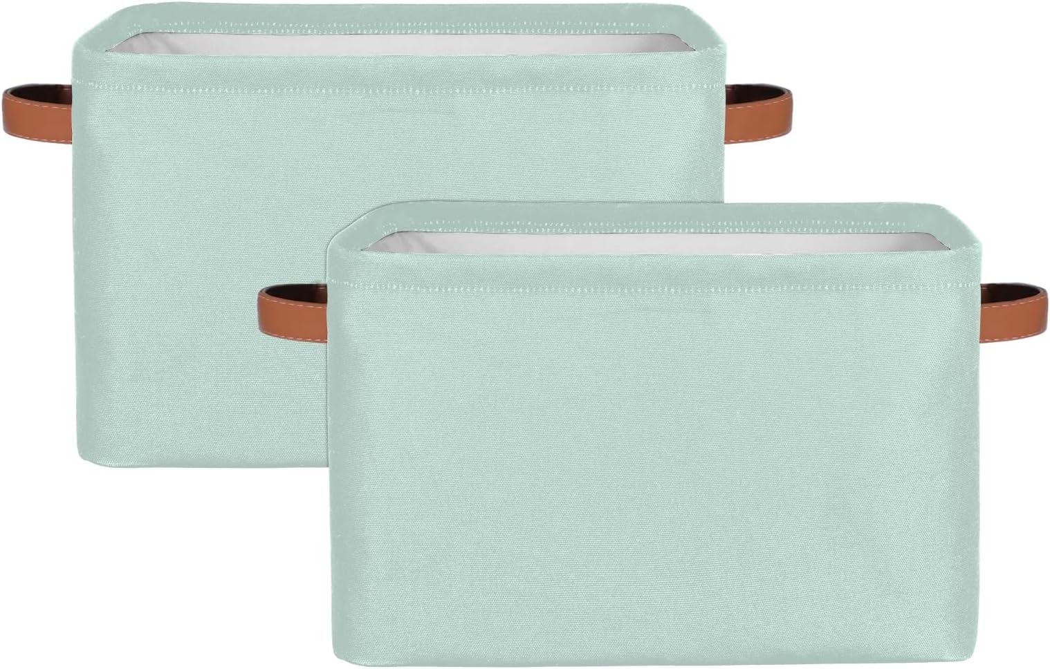 2 Pack Aqua Storage Baskets Aqua Collapsible Storage Bins Closet Organizers Basket Clothes Shelves Boxes for Living Room Bedroom Organizing Blankets
