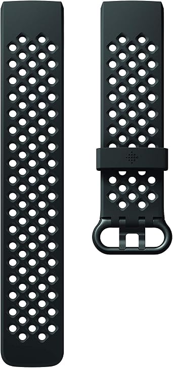 Fitbit Charge 3 Accessory Band, Official Fitbit Product, Sport, Black, Small