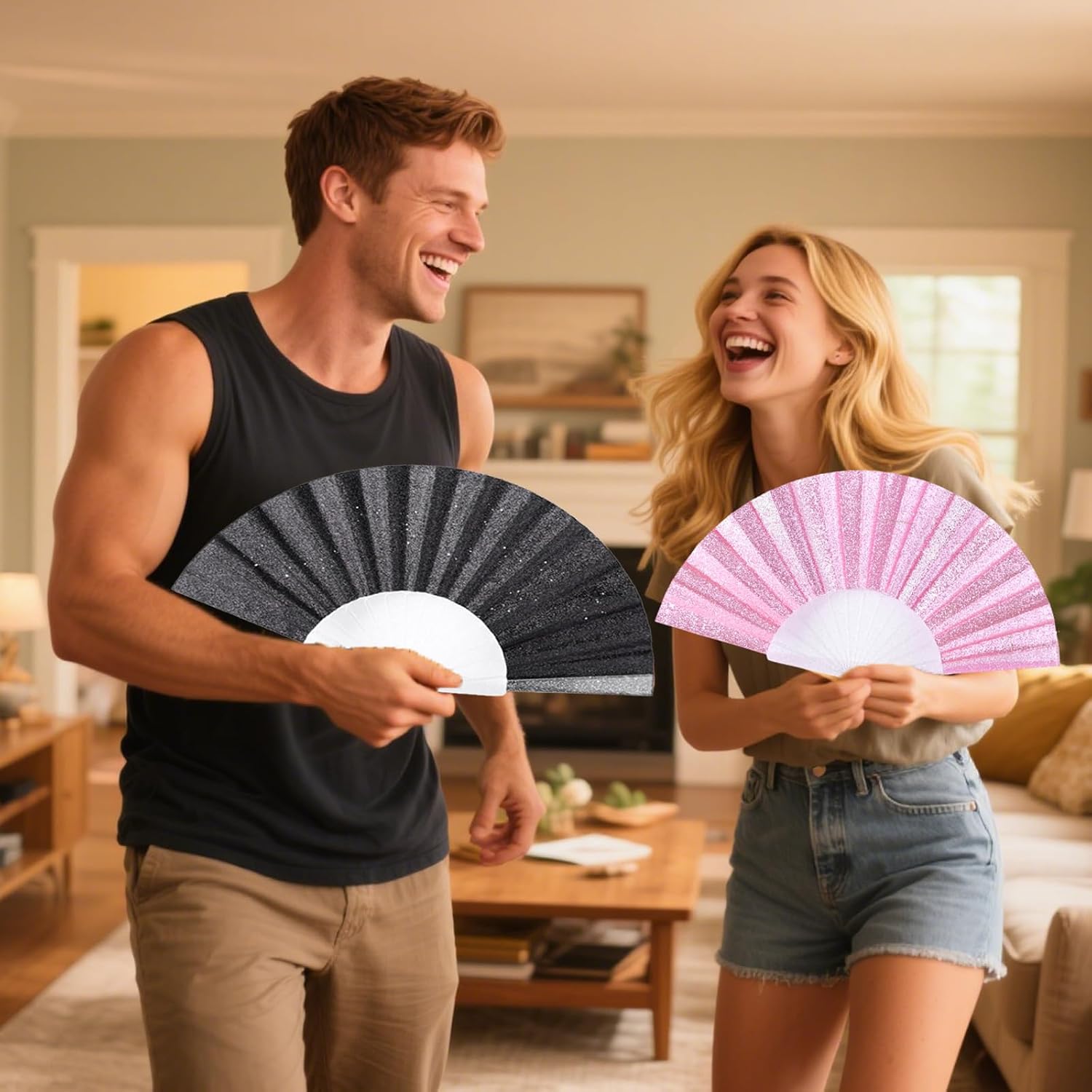 Foldable Fans Handheld Folding HandFan For Women Plastic Hand Fans For Wedding Party Favor Performance Dance Home Decorations