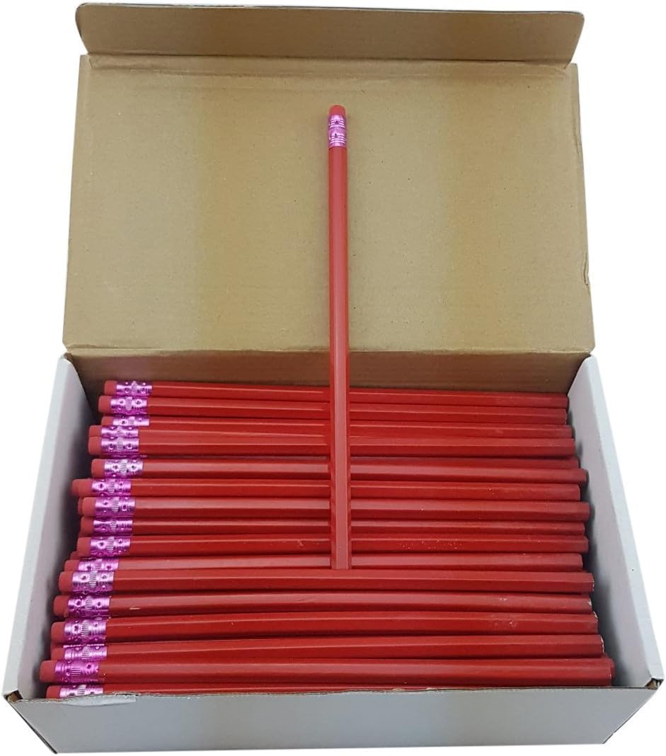 ezpencils - 144 Dark Blue Pencils with Blue Ferrule & Blue eraser - 2HB (Black Lead) - School - Office - Blanks - Non-smear eraser