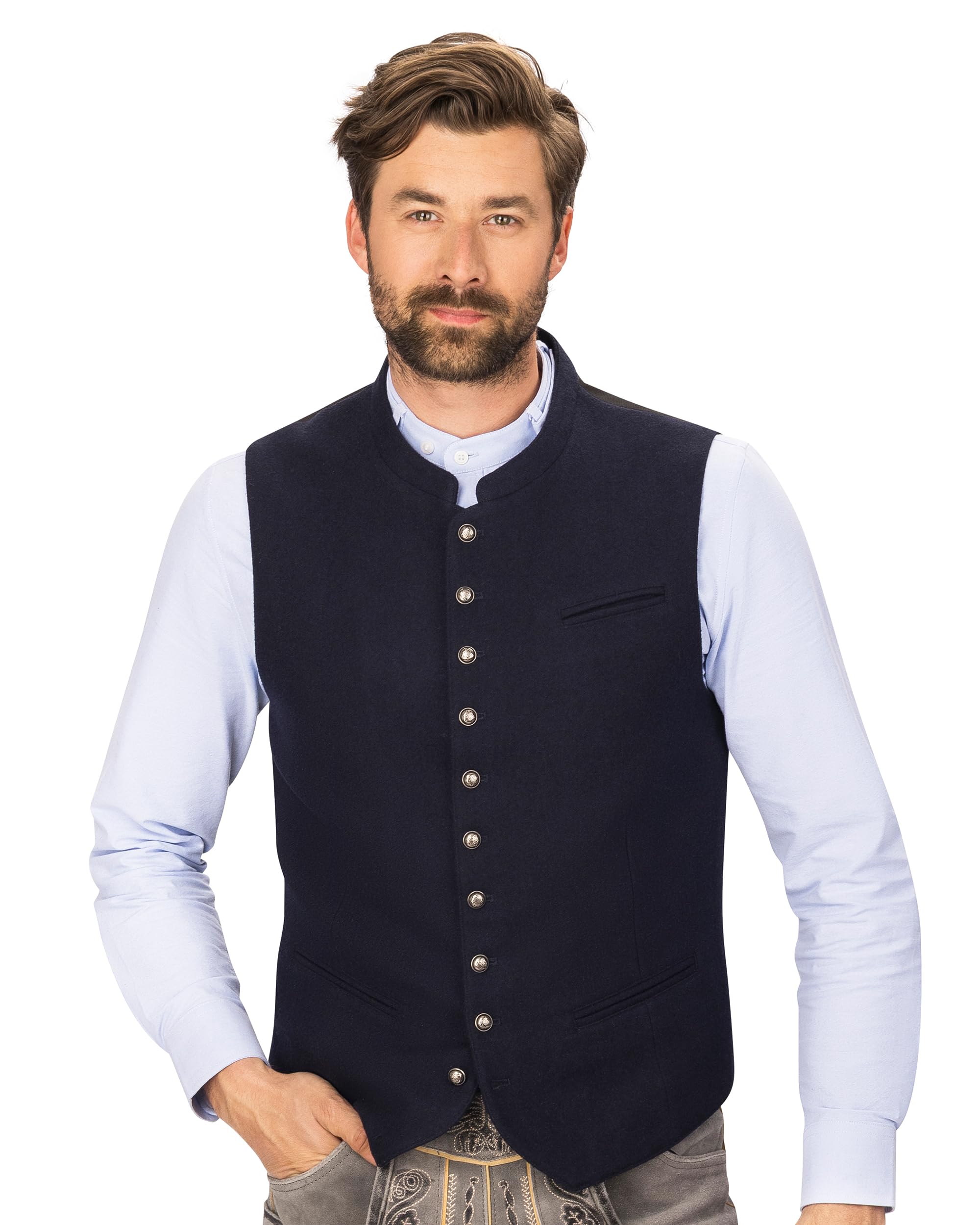 Trachtenweste Midnight Blue – Robuste & hochwertige Trachtenweste für Herren, perfekt für das Oktoberfest – Optimale Passform