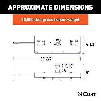 Amazon.com: CURT 60615 Double Lock Gooseneck Hitch with 2-5