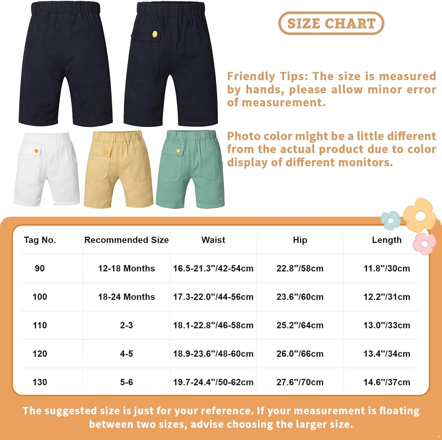 Toddler Kids Boys Summer Chino Cargo Shorts Casual Jogger Pants with Pockets