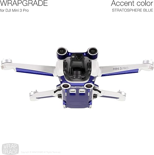 Miniatura 3 de WRAPGRADE Adhesivos para la piel compatibles con DJI Mini 3 Pro  Color de acento (azul estratosfera)