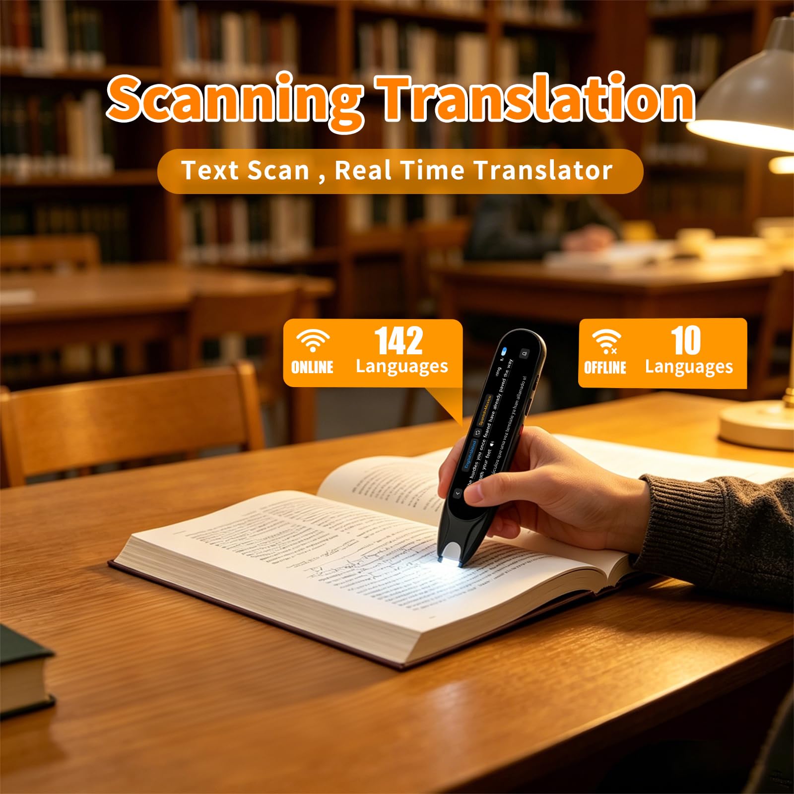 Bolígrafo de traducción y escaneo para estudiantes de idiomas, dislexia y dificultades de aprendizaje, bolígrafo traductor para 142 idiomas (gris)
