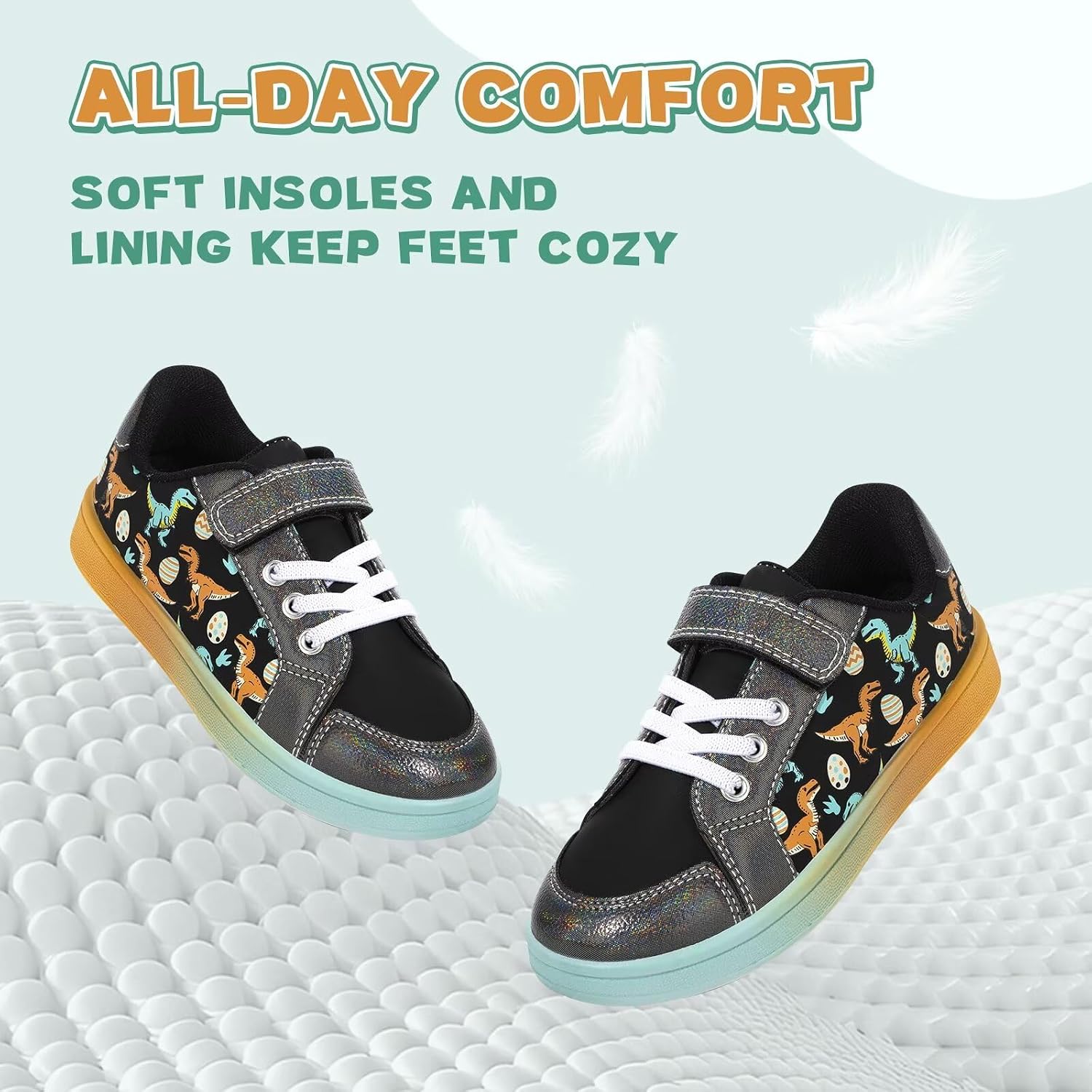 EUXTERPA Toddler Sneakers for Girls Boys Casual Walking Shoes Kids School Shoe with Hook and Loop