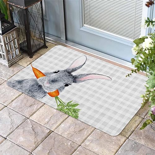 Vista 166 de Tapete de Feliz Navidad, tapete antideslizante para puerta delantera, baño, cocina, dormitorio, patio, entrada, 16 x 24 pulgadas, rojo, negro y verde